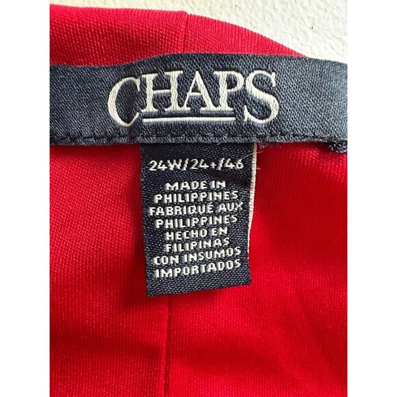 Chaps Pink Dress Fluid Jersey Knit Front Drape Pullover Knee Length Office 24W - Picture 5 of 11